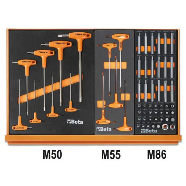 Beta Tools (Article# 5904VG/2M) Set of 170 Assortment Tools for Car Repairs with EVA Foam Trays - BT 059041198 