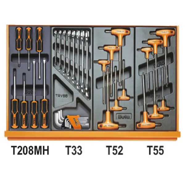 Beta Tools (Article# 5904VG/2T) Set of 99 Assortment Tools for Car Repairs with ABS Thermoformed Trays - BT 059041191 