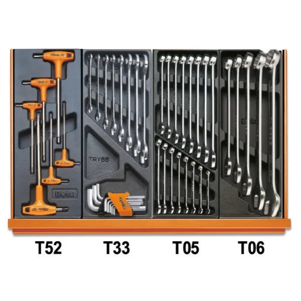Beta Tools (Article# 5904VG/3T) Set of 102 Assortment Tools for Car Repairs with ABS Thermoformed Trays - BT 059041510 