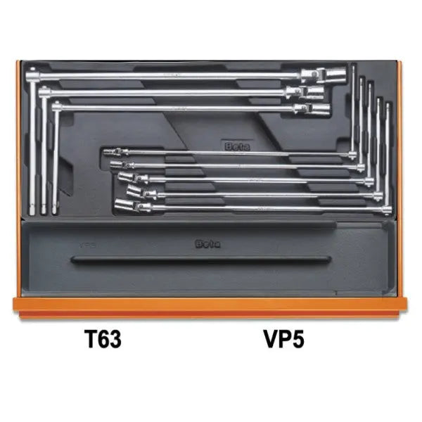 Beta Tools (Article# 5904VG/3T) Set of 102 Assortment Tools for Car Repairs with ABS Thermoformed Trays - BT 059041510 