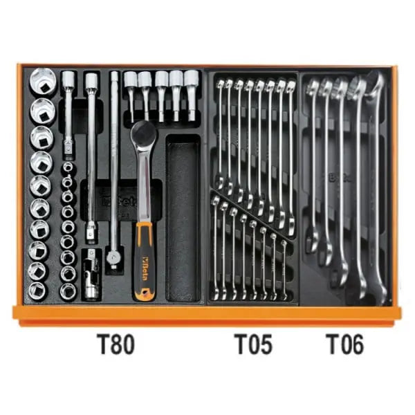 Beta Tools (Article# 5904VG/5T) Set of 153 Assortment Tools for Car Repairs with ABS Thermoformed Trays - BT 059041196 