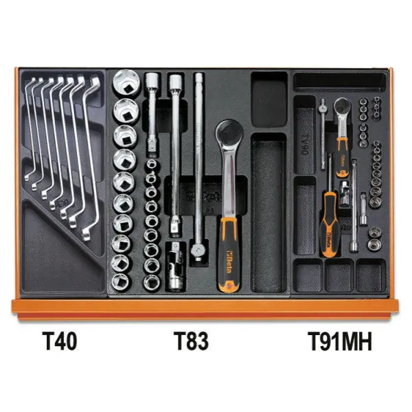 Beta Tools (Article# 5904VI/2T) Set of 152 Assortment Tools for Industrial Maintenance with ABS Thermoformed Trays - BT 059041164 