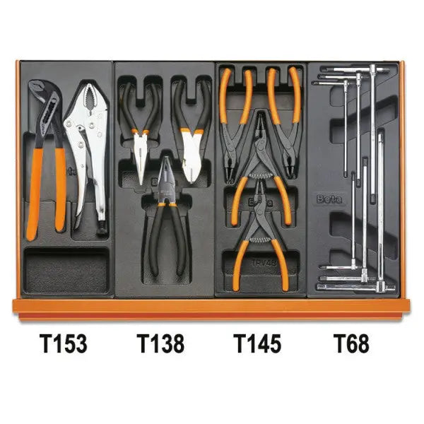 Beta Tools (Article# 5904VI/2T) Set of 152 Assortment Tools for Industrial Maintenance with ABS Thermoformed Trays - BT 059041164 