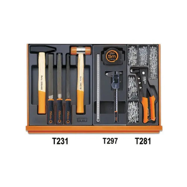 Beta Tools (Article# 5904VI/3T) Set of 144 Assortment Tools for Industrial Maintenance with ABS Thermoformed Trays - BT 059041168 