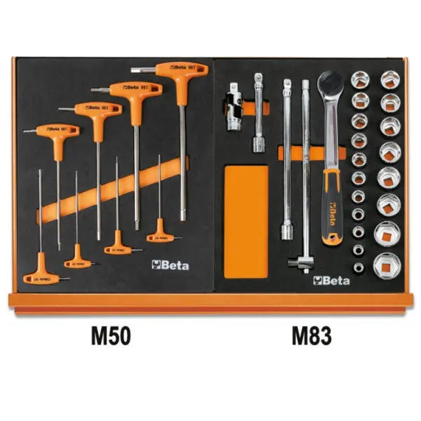 Beta Tools (Article# 5904VU/1M) Set of 90 Assortment Tools for Universal Use with EVA Foam Trays - BT 059041201 