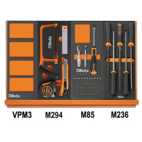Beta Tools (Article# 5904VU/2M) Set of 144 Assortment Tools for Universal Use with EVA Foam Trays - BT 059041212 