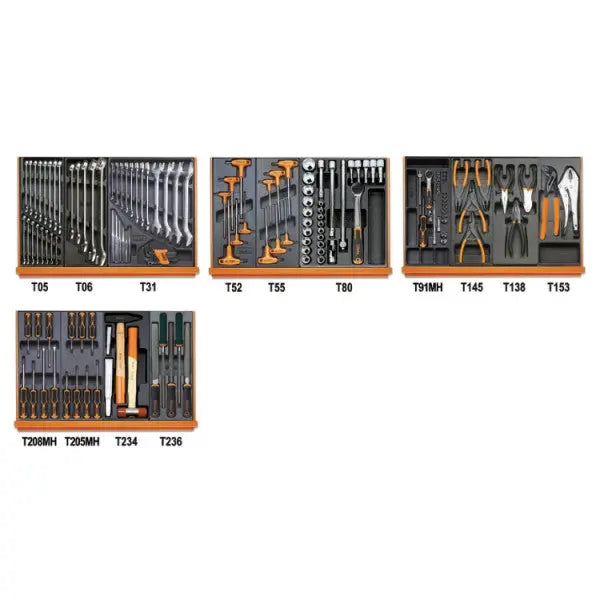 Beta Tools (Article# 5904VU/3T) Set of 146 Assortment Tools for Universal Use with ABS Thermoformed Trays - BT 059041203 