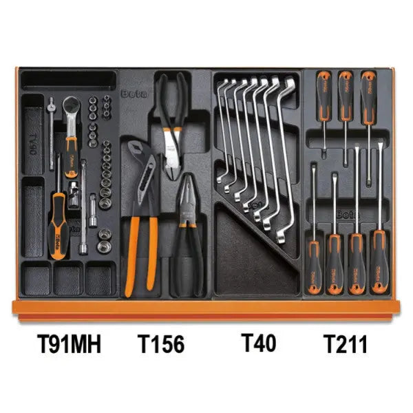 Beta Tools (Article# 5904VU/4T) Set of 197 Assortment Tools for Universal Use with ABS Thermoformed Trays - BT 059241100 