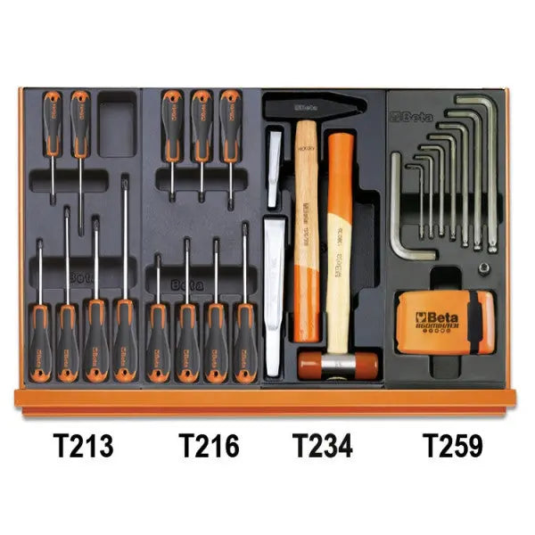 Beta Tools (Article# 5904VU/4T) Set of 197 Assortment Tools for Universal Use with ABS Thermoformed Trays - BT 059241100 