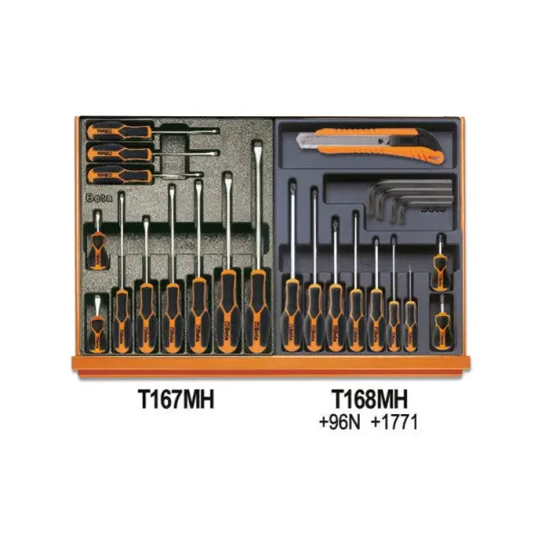 Beta Tools (Article# 5908VG/2T) Set of 193 Assortment Tools for Car Repairs with ABS Thermoformed Trays - BT 059081017 