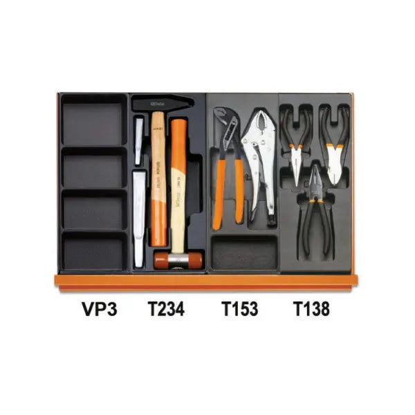 Beta Tools (Article# 5908VG/2T) Set of 193 Assortment Tools for Car Repairs with ABS Thermoformed Trays - BT 059081017 