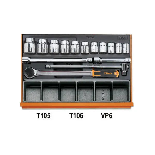 Beta Tools (Article# 5908VG/2T) Set of 193 Assortment Tools for Car Repairs with ABS Thermoformed Trays - BT 059081017 