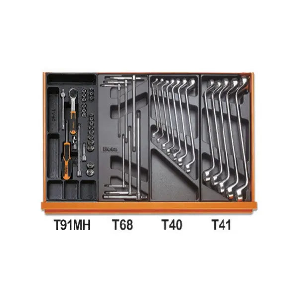 Beta Tools (Article# 5908VI/2T) Set of 232 Assortment Tools for Industrial Maintenance with ABS Thermoformed Trays - BT 059081105 