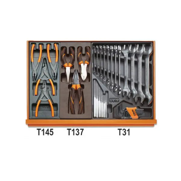 Beta Tools (Article# 5908VI/2T) Set of 232 Assortment Tools for Industrial Maintenance with ABS Thermoformed Trays - BT 059081105 