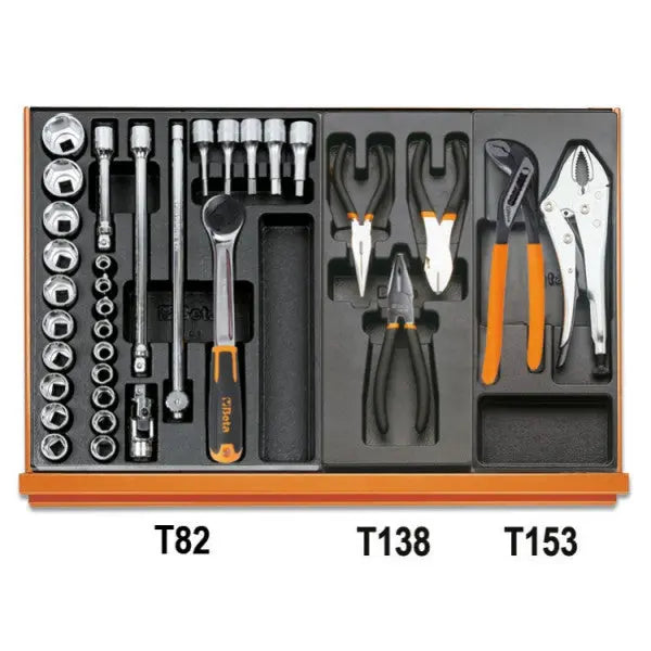 Beta Tools (Article# 5908VU/2T) Set of 161 Assortment Tools for Universal Use with ABS Thermoformed Trays - BT 059081136 