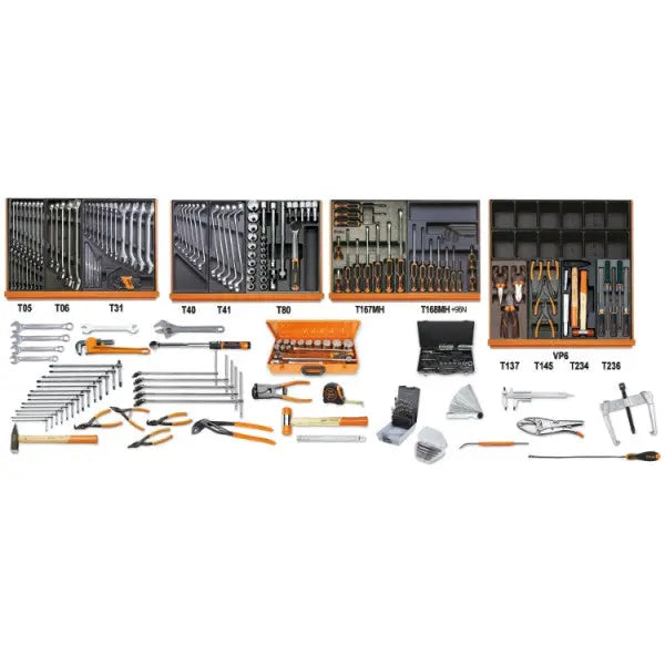 Beta Tools (Article# 5910VI/3T) Set of 261 Assortment Tools for Industrial Maintenance with ABS Thermoformed Trays - BT 059101063 
