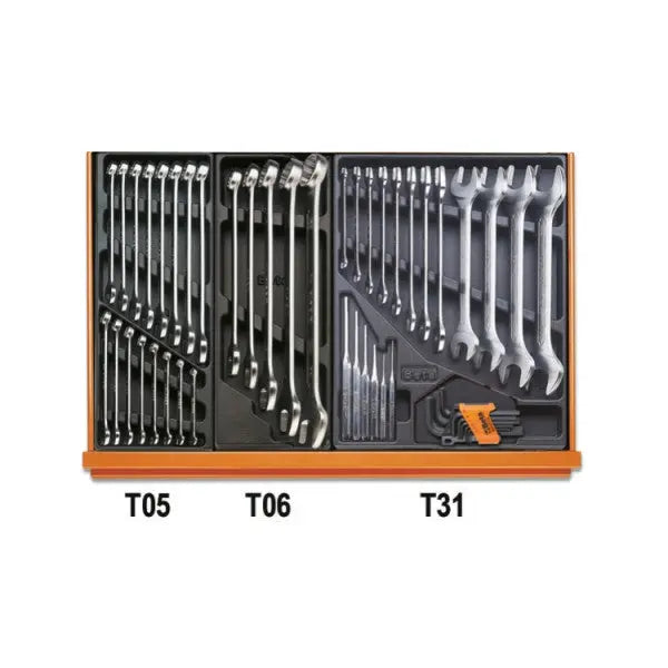 Beta Tools (Article# 5910VI/3T) Set of 261 Assortment Tools for Industrial Maintenance with ABS Thermoformed Trays - BT 059101063 