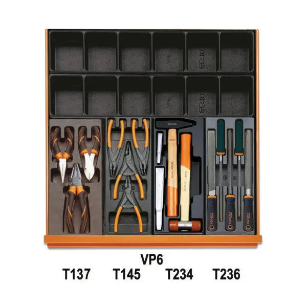 Beta Tools (Article# 5910VI/3T) Set of 261 Assortment Tools for Industrial Maintenance with ABS Thermoformed Trays - BT 059101063 
