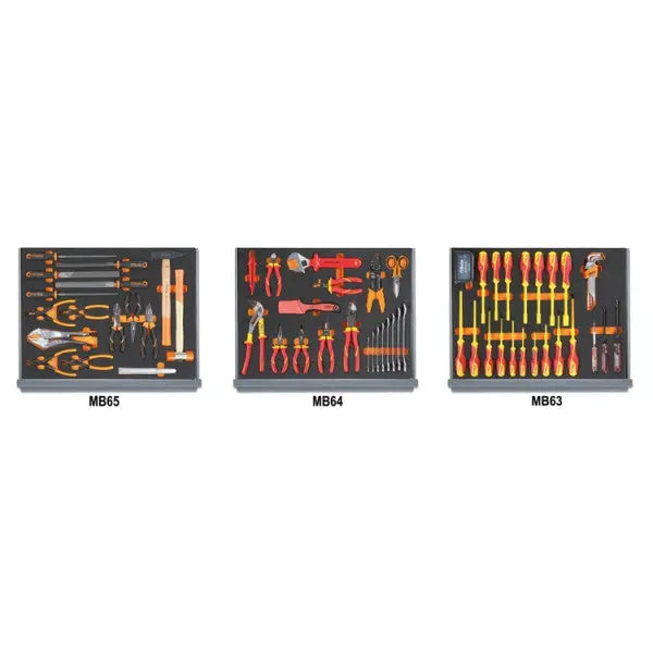 Beta Tools (Article# 5935ET/1MB) Set of 94 Assortment Tools for Electrotechnical Maintenance with EVA Foam Trays - BT 059351332 