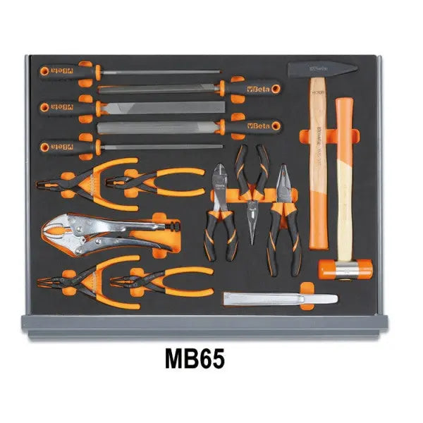 Beta Tools (Article# 5935ET/1MB) Set of 94 Assortment Tools for Electrotechnical Maintenance with EVA Foam Trays - BT 059351332 