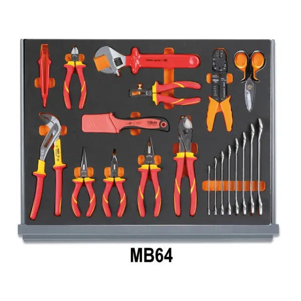 Beta Tools (Article# 5935ET/1MB) Set of 94 Assortment Tools for Electrotechnical Maintenance with EVA Foam Trays - BT 059351332 