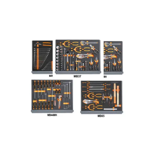 Beta Tools (Article# 5935VI/2MB) Set of 133 Assortment Tools for Industrial Maintenance with EVA Foam Trays - BT 059351316 