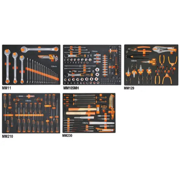 Beta Tools (Article# 5945VUM) Set of 199 Assortment Tools for Universal Use with EVA Foam Trays - BT 059451011 