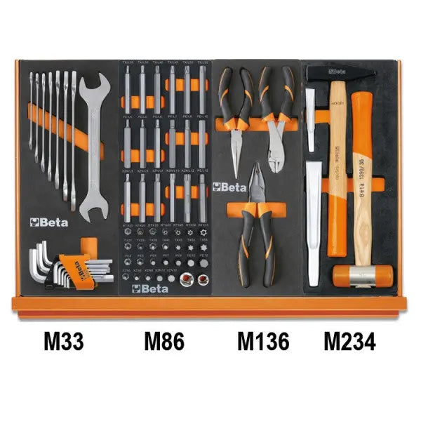 Beta Tools (Article# 5988U/7M) Set of 215 Assortment Tools for Universal Use with EVA Foam Trays - BT 059881019 