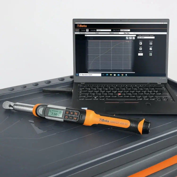 Beta Tools Electronic Torque Wrench with Torque / Angle Readout and Wireless Data Transmission - BT 005990702 