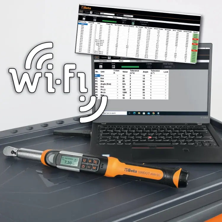 Beta Tools Electronic Torque Wrench with Torque / Angle Readout and Wireless Data Transmission - BT 005990702 