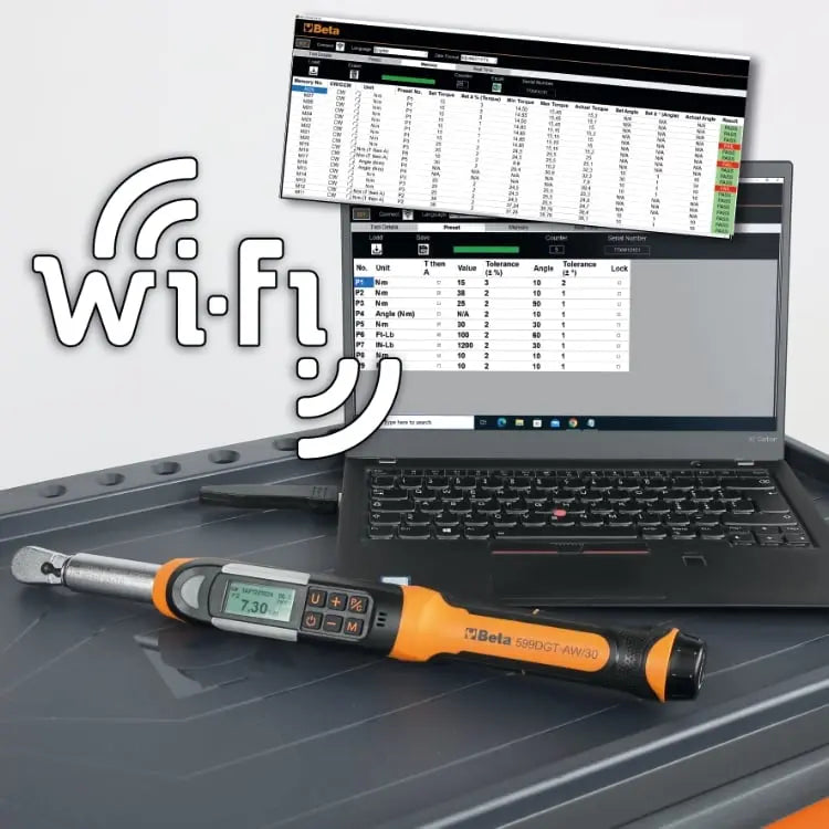 Beta Tools Electronic Torque Wrench with Torque / Angle Readout and Wireless Data Transmission - BT 005990734 