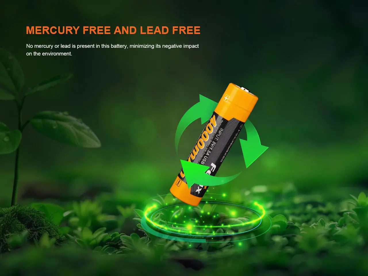 Fenix 18650 USB Rechargeable Battery, 4000mAh - F FX-ARBL184000U Fenix