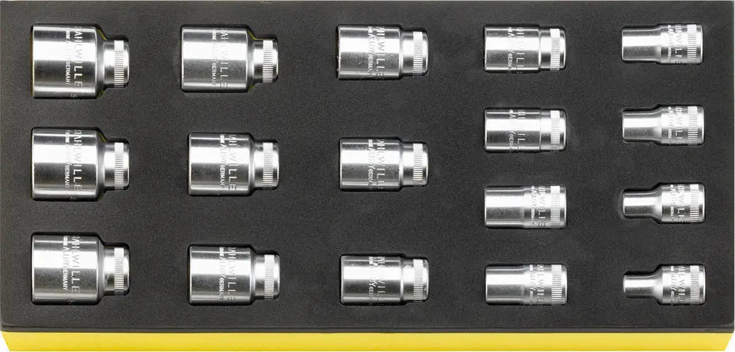 Stahlwille Set of 17 1/2 in Drive Socket with TCS Insert, 3/8 - 1-1/4 in - ST 96838780 Stahlwille