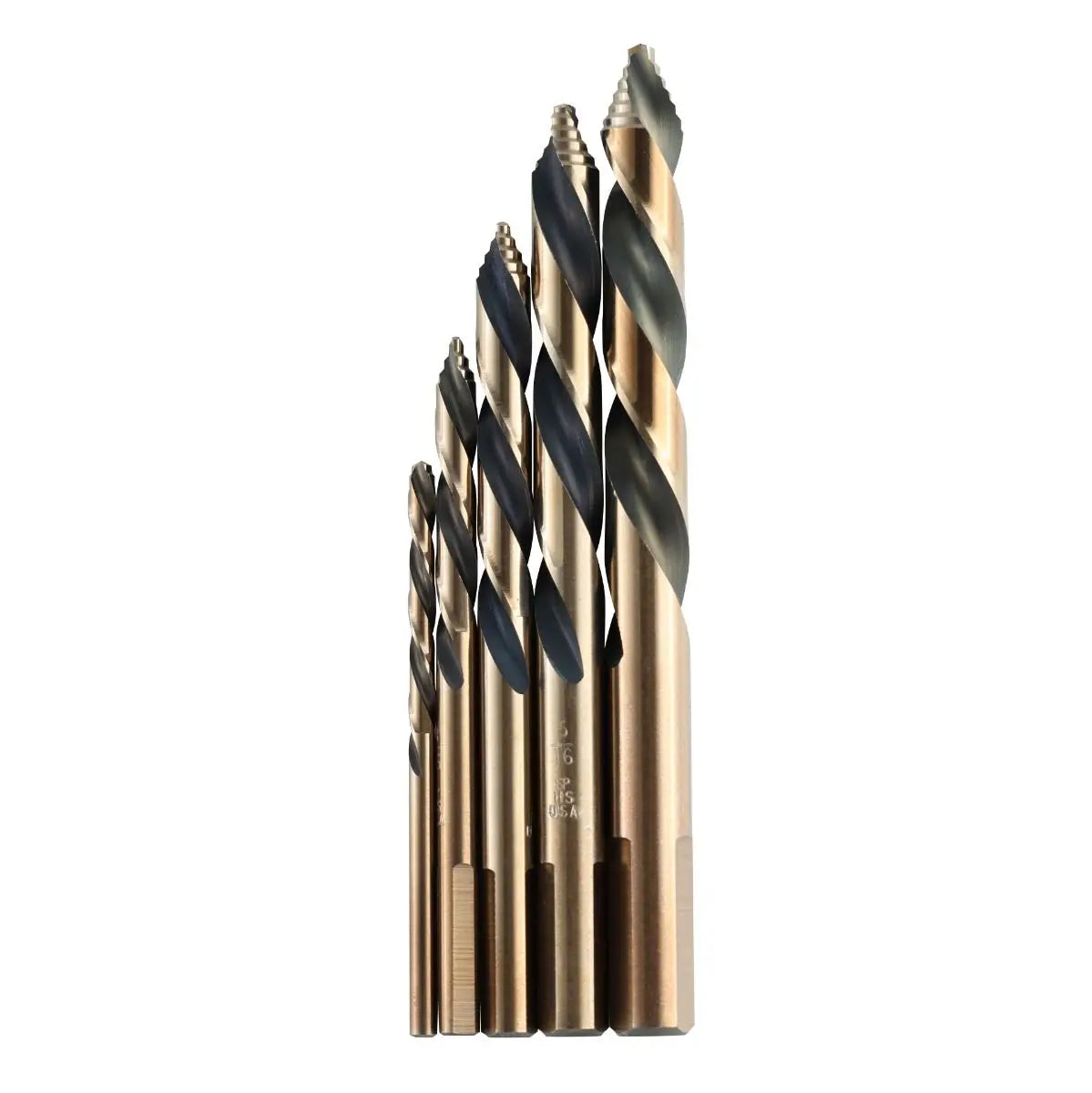 KnKut Set of 5 Step Point Mechanics Length Left Hand Drill Bit - 5KK10-LH KnKut