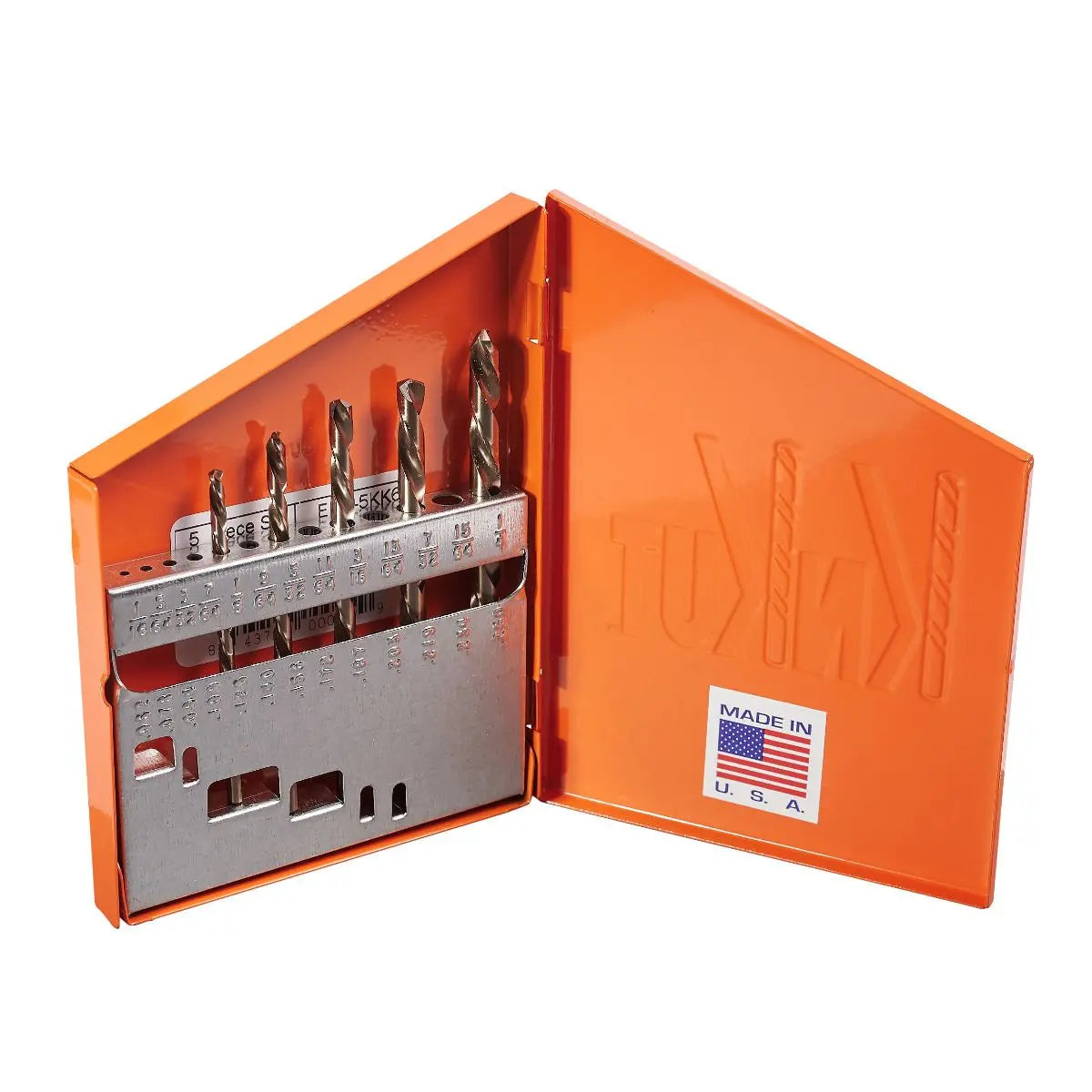 KnKut Set of 5 Fractional Jobber Length Left Hand Drill Bit - 5KK6 KnKut