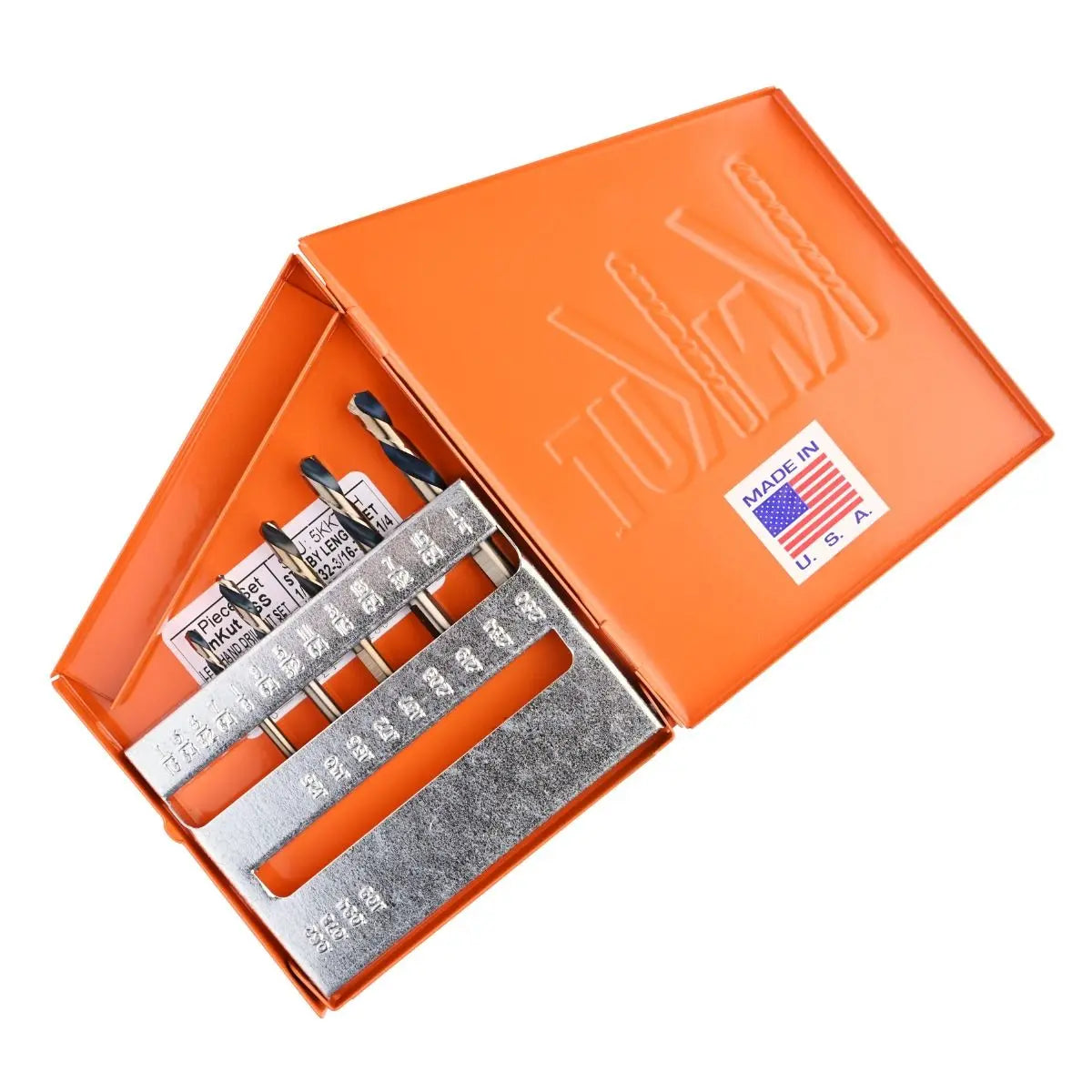 KnKut Set of 5 Fractional Short Stubby Length Left Hand Drill Bit - 5KK7-LH KnKut