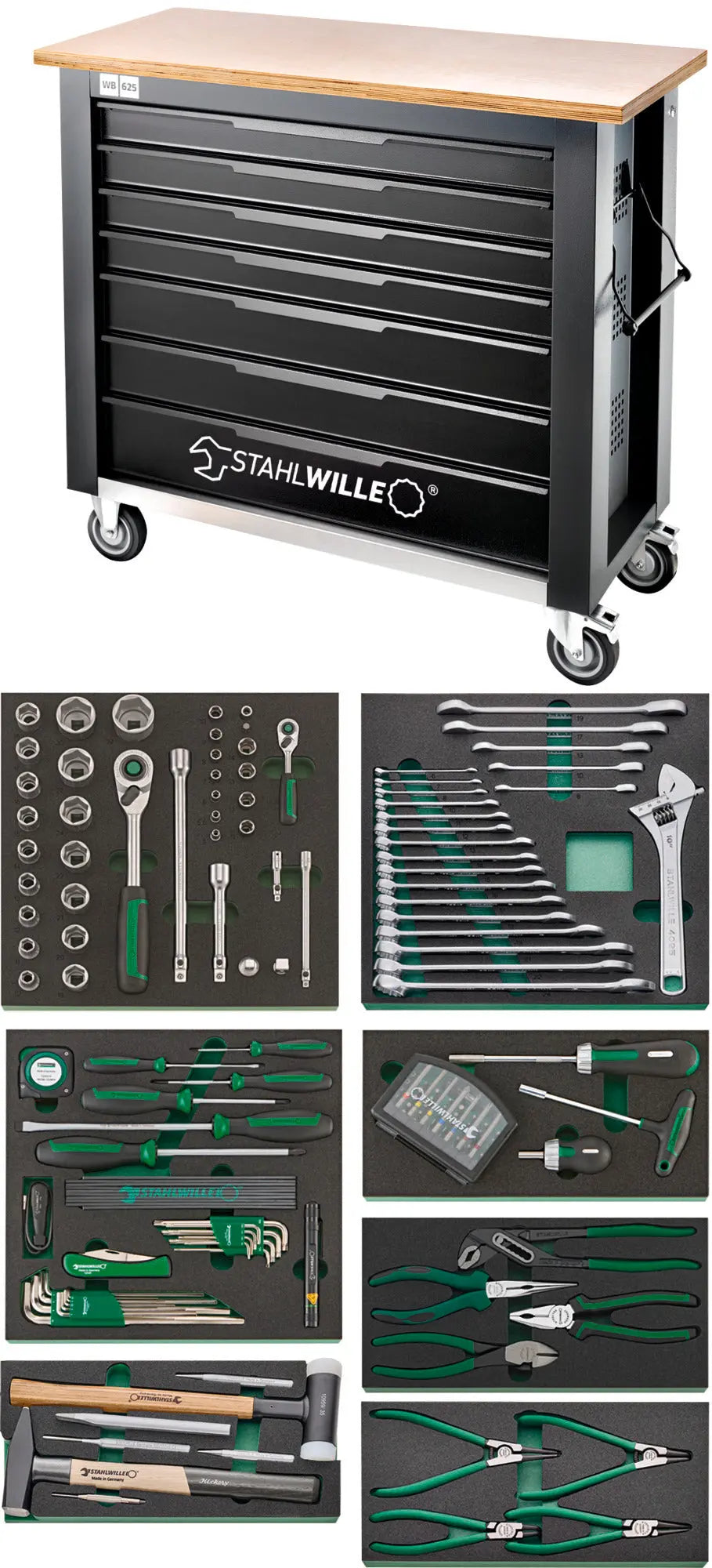 Stahlwille Set of 161 Assortment Tool with Workbench and TCS Insert - ST 98830179 Stahlwille