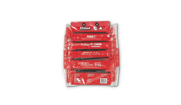 Wright Tool Set of 11 Fractional Ball Driver Molded Grip T-Handle with Vinyl Pouch, 5/64 in - 3/8 in, 9 in Long - WT 9E60811