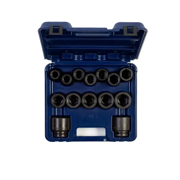 Wright Tool 14 Piece 3/4 in Drive 6-Point Blow Molded Case Standard SAE Black Oxide Impact Socket Set, 3/4 - 1-5/8 in - WT 610-MC Socket Set Wright Tool