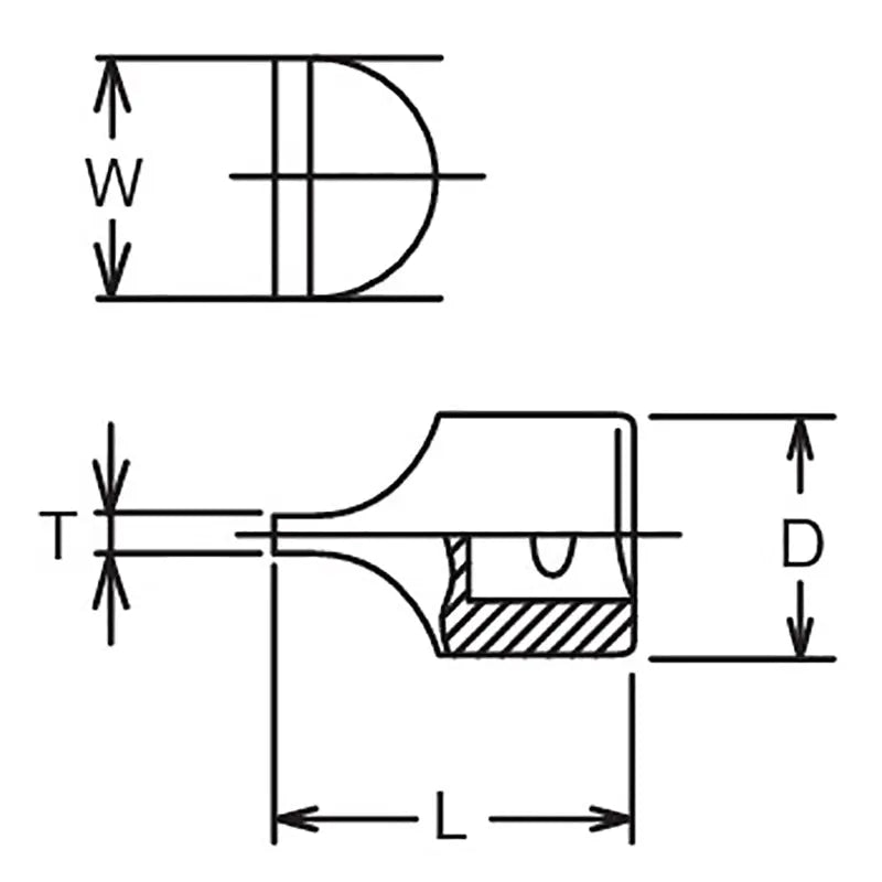 Ko-ken Tools 3/4 Sq. Dr. Bit Socket Slotted 6.4 x 33.5mm Length 50mm Ko-ken Tools