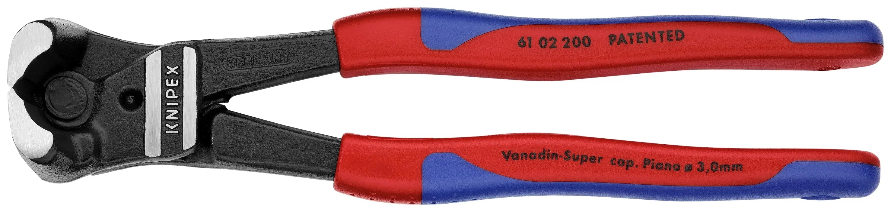 Knipex 61 02 200 KN | High Leverage Bolt End Cutting Nippers, Multi-Component Knipex