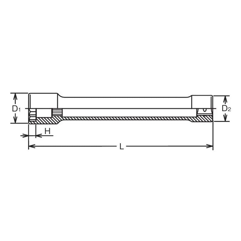 Ko-ken Tools 3/4 Sq. Dr. Extra Long Wheel Nut Socket 33mm 6 point Length 400mm Ko-ken Tools