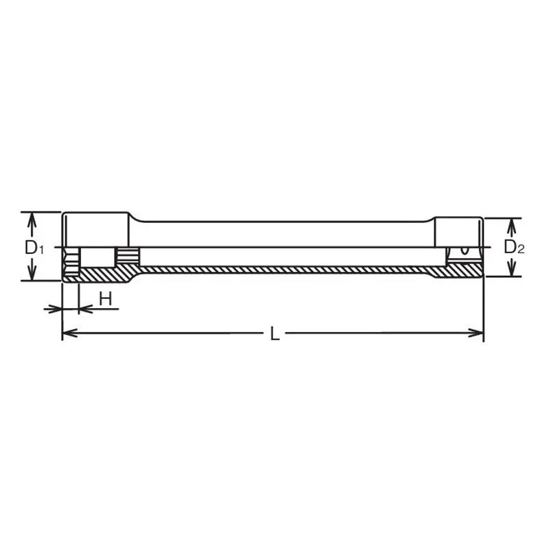 Ko-ken Tools 3/4 Sq. Dr. Extra Long Wheel Nut Socket 41 x 21mm Bi-Hex x Square Length 400mm Ko-ken Tools