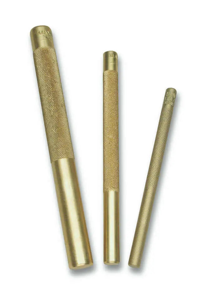 Wright Tool Set of 3 Knurled Brass Drift Punch with Tray, 3/8 in - 3/4 in - WT 9M61360