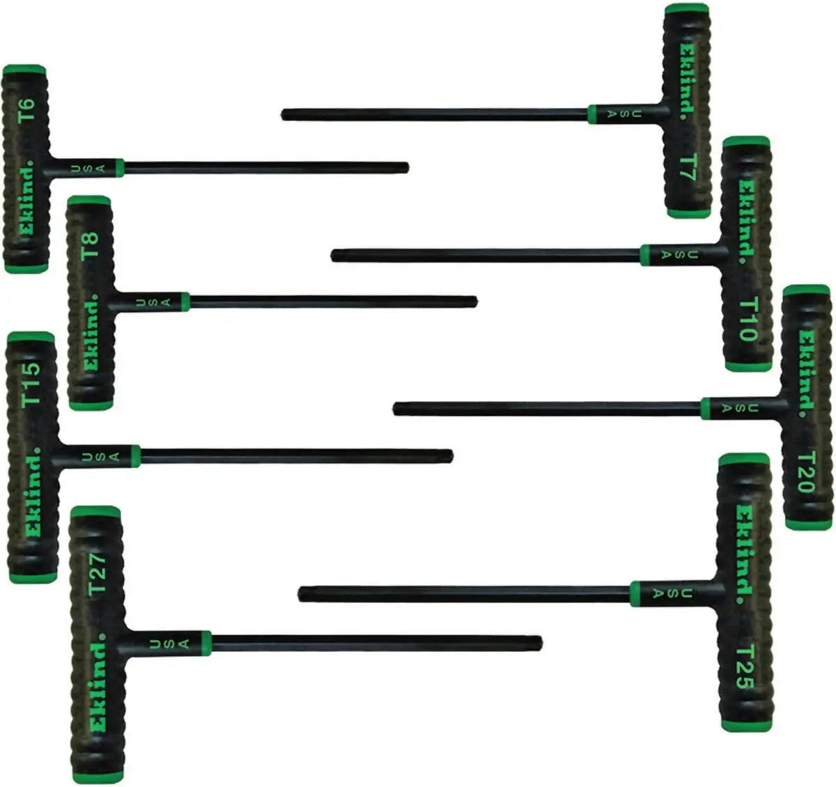 Eklind Set of 8 Power-T Hexagon Key with T-Handle T6 - T25 and Pouch - EK 68689 Hexagon Key Set Eklind