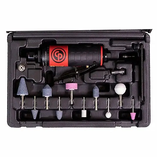 Chicago Pneumatic CP7411K - Kit - 1/4 Inch (6 mm) Air Straight Die Grinder, 0.56 HP / 420 W - 22000 RPM 8941074111 Chicago Pneumatic