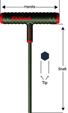 Eklind Power-T Hexagon Key with T Handle 9/64 in - EK 61909 Hexagon Key Eklind