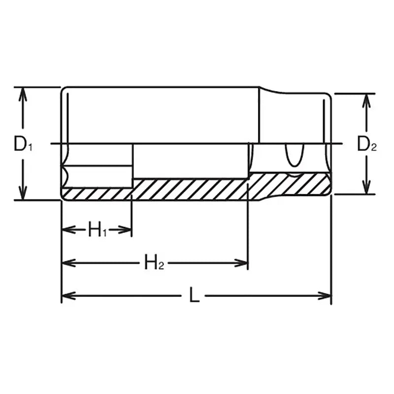 Ko-ken Tools 3/4 Sq. Dr. Socket 53mm 6 point Length 100mm Ko-ken Tools