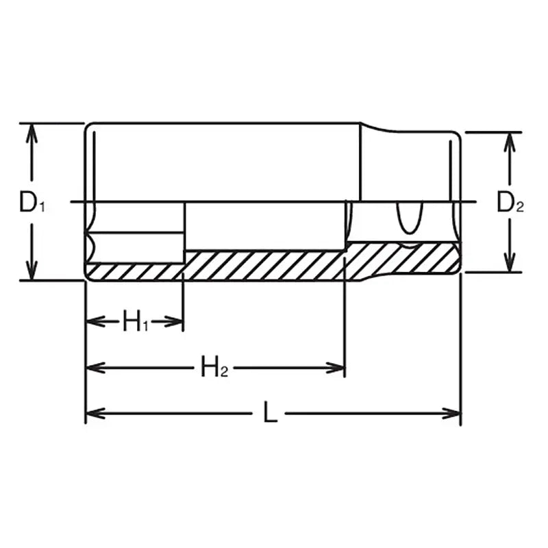 Ko-ken Tools 3/4 Sq. Dr. Socket 1.1/2 12 point Length 90mm Ko-ken Tools
