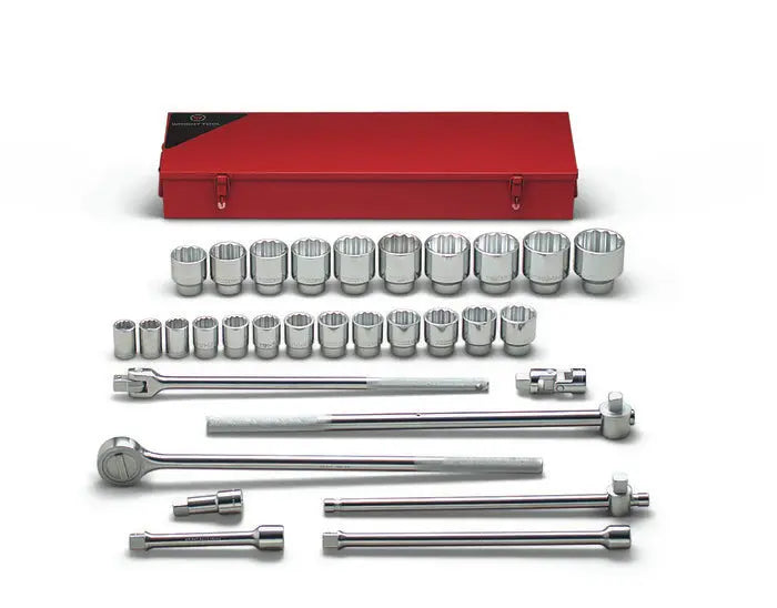 Wright Tool 31 Piece 3/4 in Drive 12-Point Metal Boxed SAE Socket Set, 7/8 - 2-3/8 in - WT 631 Socket Set Wright Tool